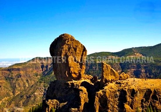 View of Roque Nublo from helicopter View of Roque Nublo from helicopter