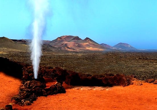 Volcano activities at Timanfaya National Park Volcano activities at Timanfaya National Park