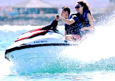 Riding a jet ski in Caleta de Fuste Riding a jet ski in Caleta de Fuste Fuerteventura