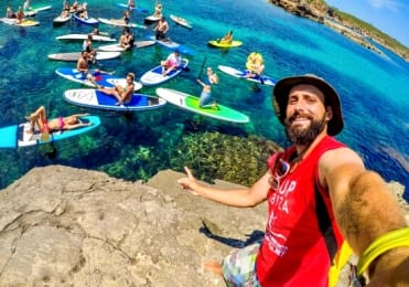 Have-fun-on-paddle-surf-tour-Ibiza Have fun selfie while paddle surfing in Ibiza